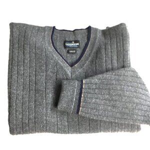 Original Lambswool Dark Grey Sweater by Evergreen Size Large Vintage